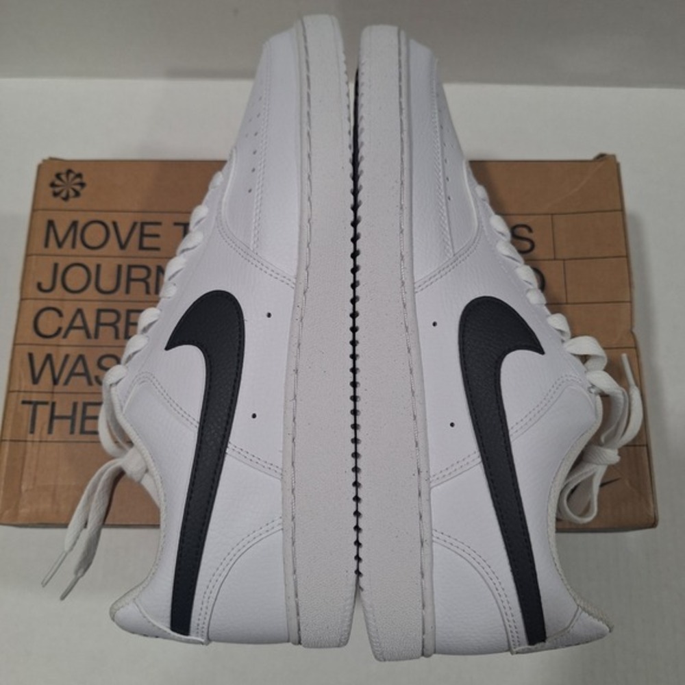 Nike Men's Court Vision Low Next Nature Sneakers, White/Black, Size‎ 12 New - Picture 3 of 15